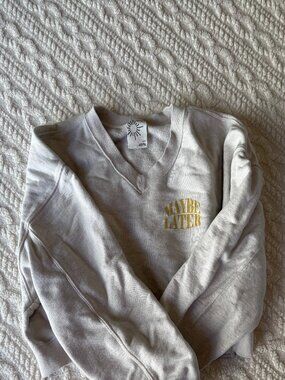 Offline By Aerie "Maybe Later" Cropped Soft Fleece Sweatshirt